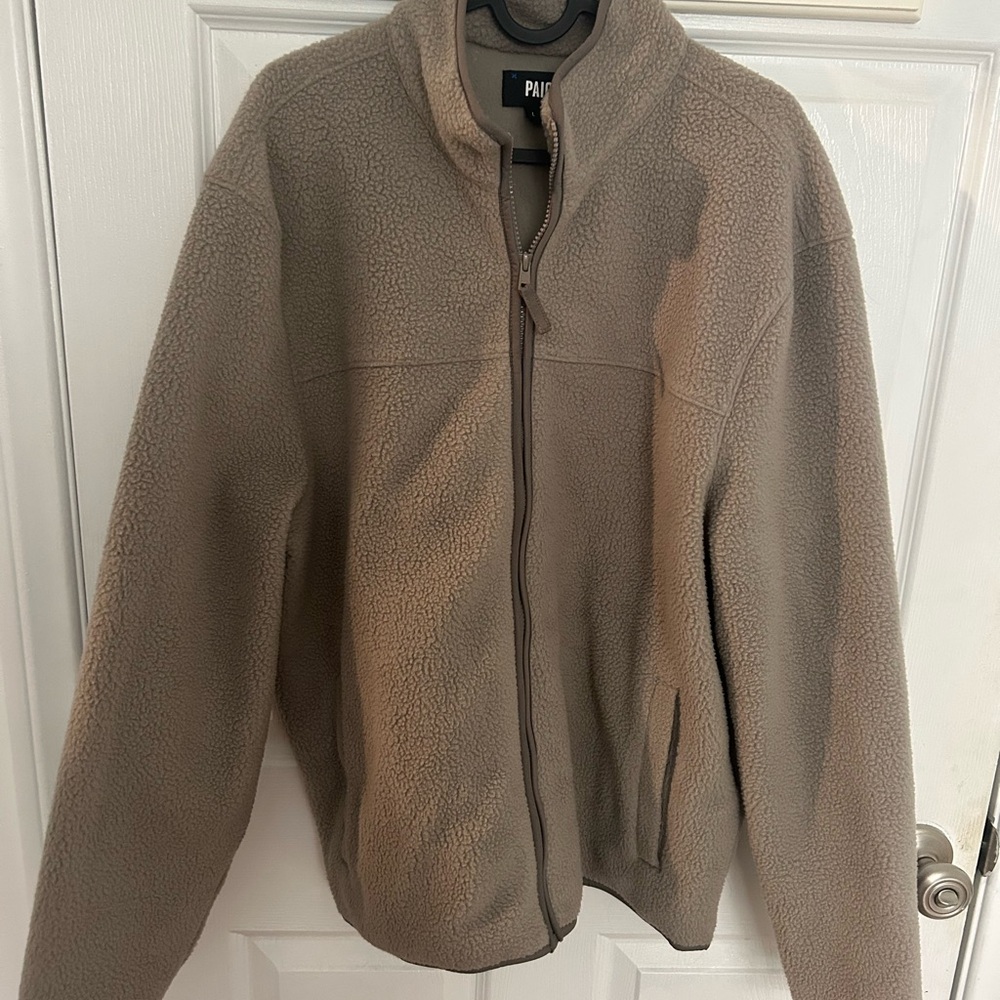 PAIGE Men's Taupe Fleece Jacket